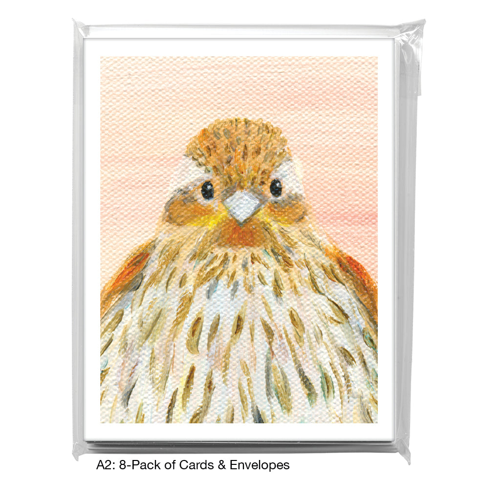 Sweet Finch, Greeting Card (8325F), A2 8-Pack, printedcanvas.com