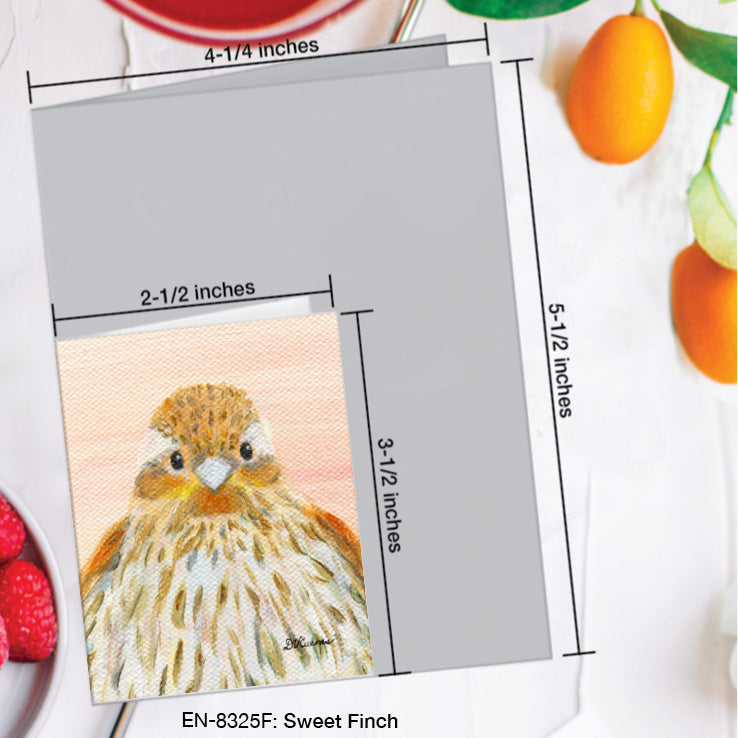Sweet Finch, Greeting Card (8325F), Enclosure Card, www.printedcanvas.com
