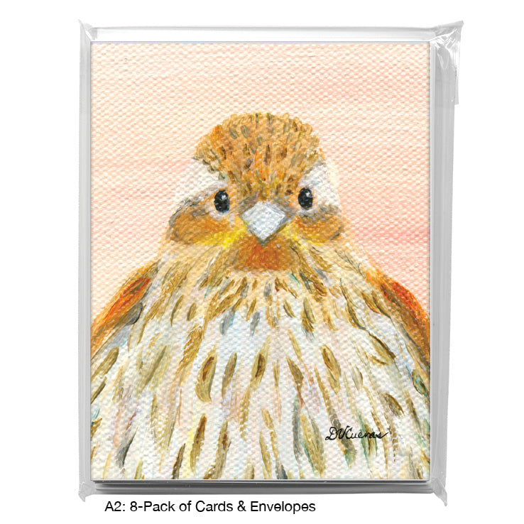Sweet Finch, Greeting Card (8325F), A2 Card 8-Pack, www.printedcanvas.com