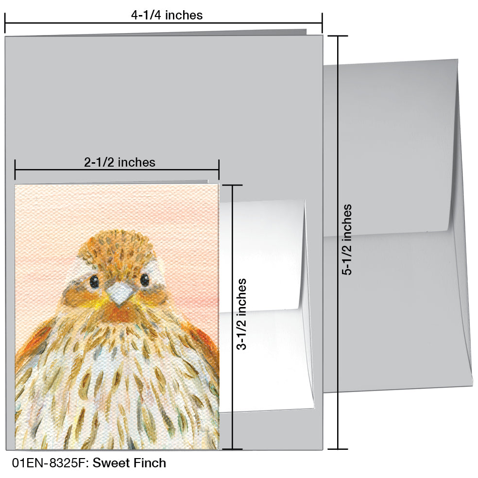 Sweet Finch, Greeting Card (8325F), Enclosure, printedcanvas.com