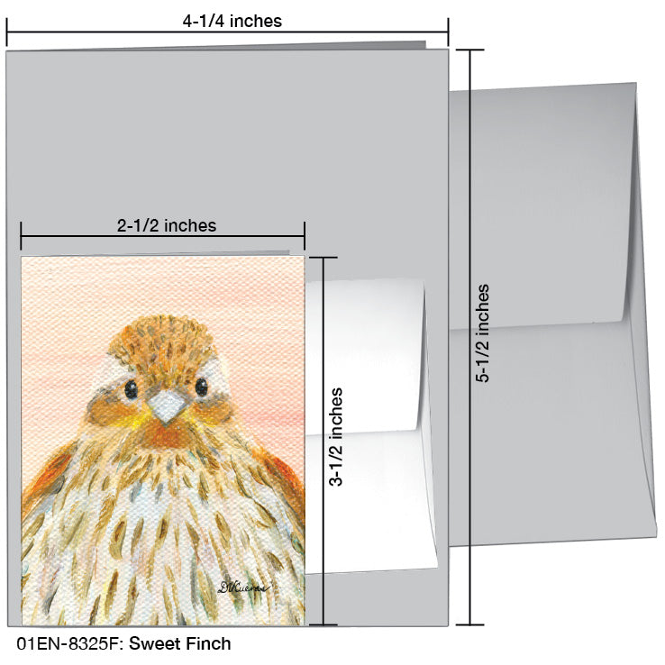 Sweet Finch, Greeting Card (8325F), Enclosure Card, www.printedcanvas.com