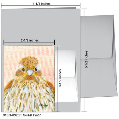 Sweet Finch, Greeting Card (8325F), Enclosure Card, www.printedcanvas.com