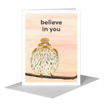 Sweet Finch, Greeting Card (#8325FA), A2 Card Front, www.printedcanvas.com