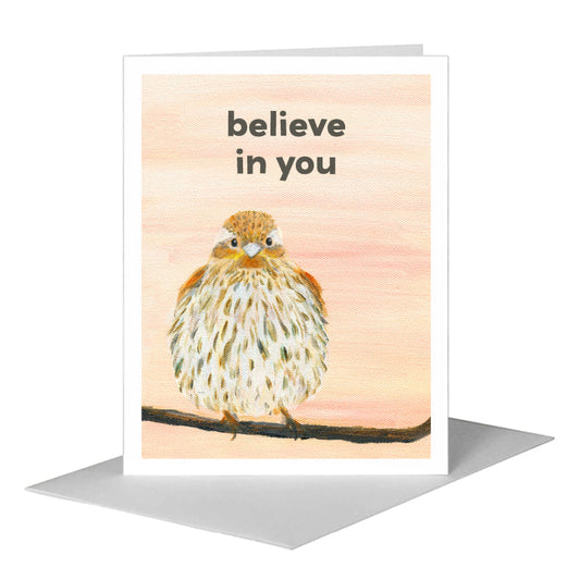 Sweet Finch, Greeting Card (#8325FA) A2 Card Front, www.printedcanvas.com