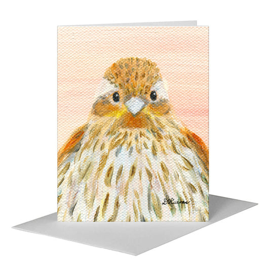 Sweet Finch, Greeting Card (#8325F) A2 Card Front, www.printedcanvas.com