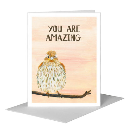Sweet Finch, Greeting Card (#8325G) A2 Card Front, www.printedcanvas.com