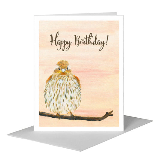 Sweet Finch, Greeting Card (#8325J) A2 Card Front, www.printedcanvas.com