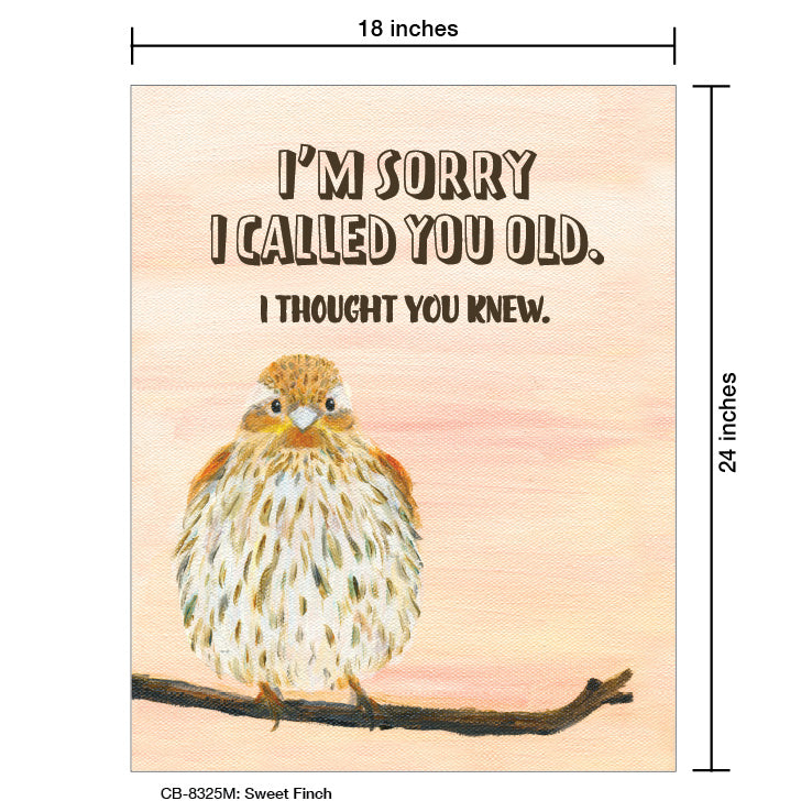 Sweet Finch, Card Board (8325M), Card Board: 18x24, printedcanvas.com