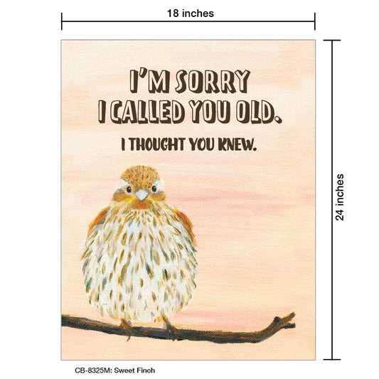 Sweet Finch, Card Board (8325M), Card Board: 18x24, printedcanvas.com
