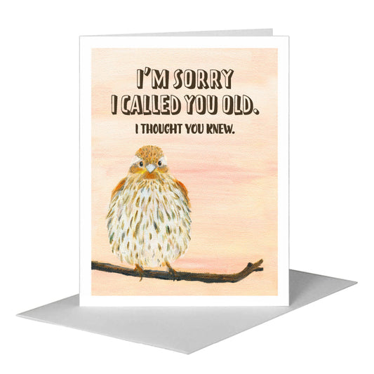 Sweet Finch, Greeting Card (#8325M) A2 Card Front, www.printedcanvas.com
