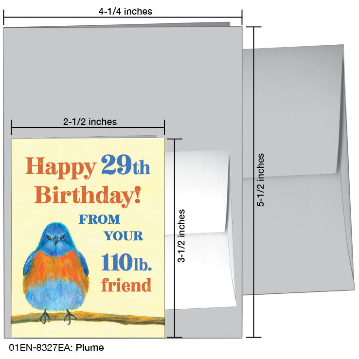 Plume, Greeting Card (#8327EA), Enclosure Card, www.printedcanvas.com