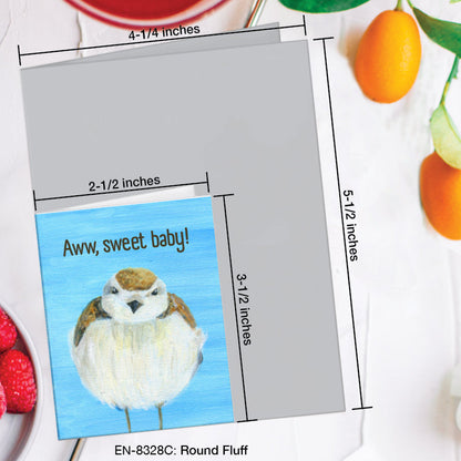 Round Fluff, Greeting Card (8328C), Enclosure, www.printedcanvas.com