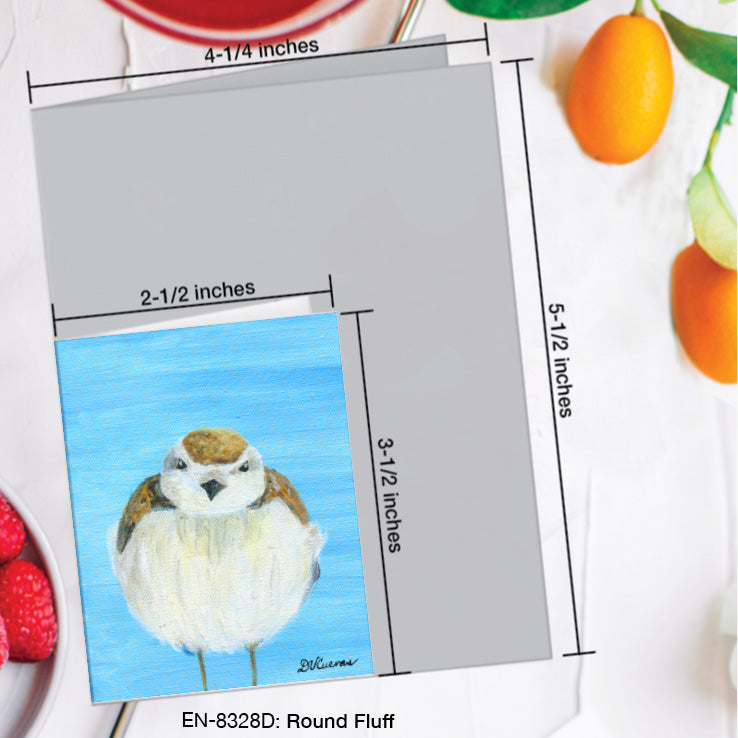 Round Fluff, Greeting Card (8328D), Enclosure Card, www.printedcanvas.com