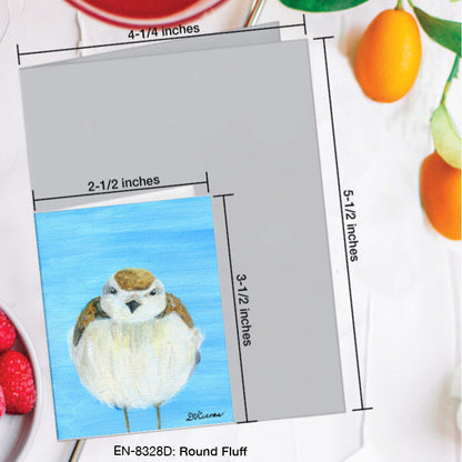 Round Fluff, Greeting Card (8328D), Enclosure Card, www.printedcanvas.com