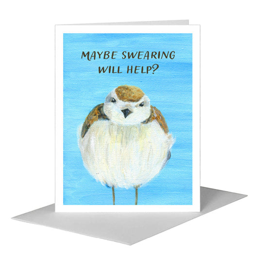Round Fluff, Greeting Card (#8328N) A2 Card Front, www.printedcanvas.com