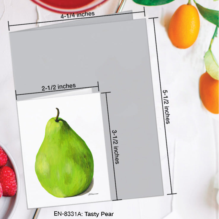Tasty Pear, Greeting Card (8331A), Enclosure Card, www.printedcanvas.com