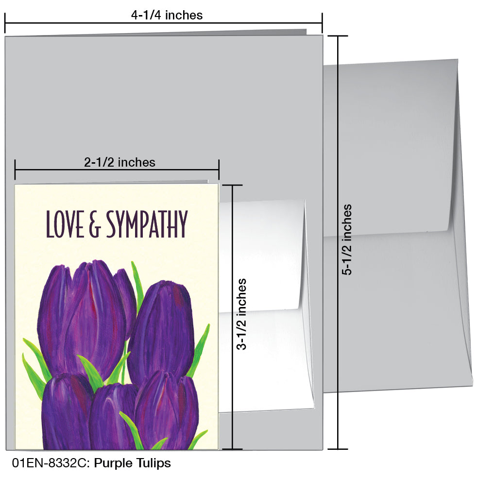 Purple Tulips, Greeting Card (8332C), Enclosure, printedcanvas.com