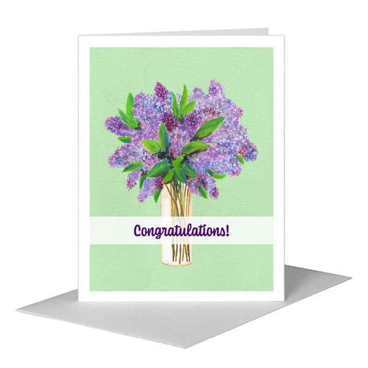 Shades of Lilacs, Greeting Card (#8337B) A2 Card Front, www.printedcanvas.com