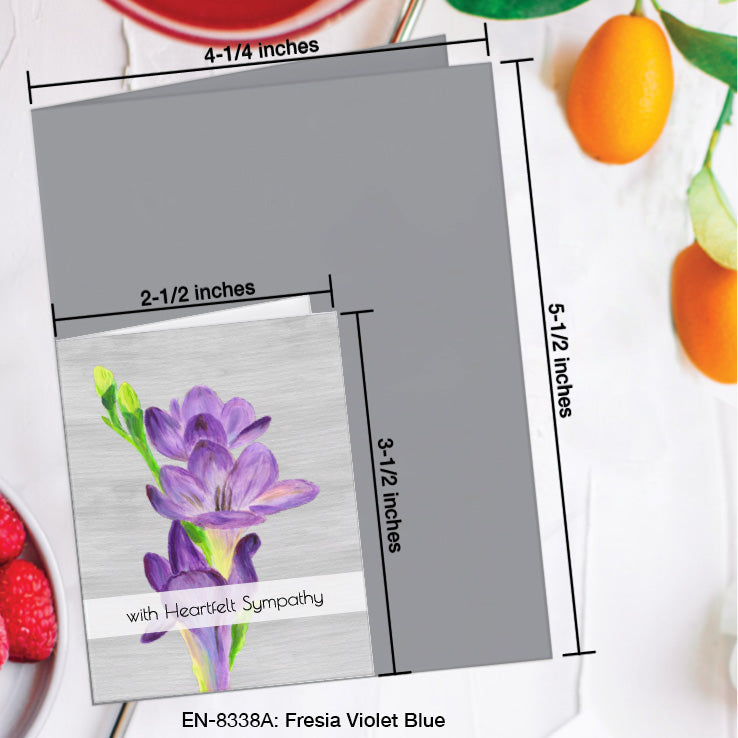 Fresia Violet Blue, Greeting Card (8338A), Enclosure, www.printedcanvas.com