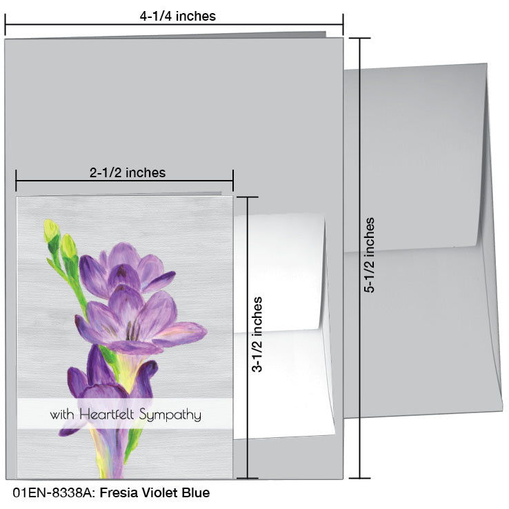 Fresia Violet Blue, Greeting Card (8338A), Enclosure Card, www.printedcanvas.com