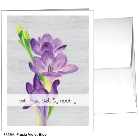 Fresia Violet Blue, Greeting Card (8338A), A2 Card Front, www.printedcanvas.com
