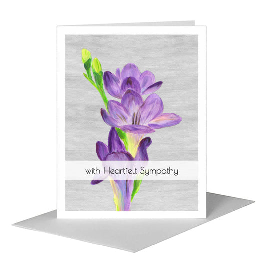Fresia Violet Blue, Greeting Card (#8338A) A2 Card Front, www.printedcanvas.com
