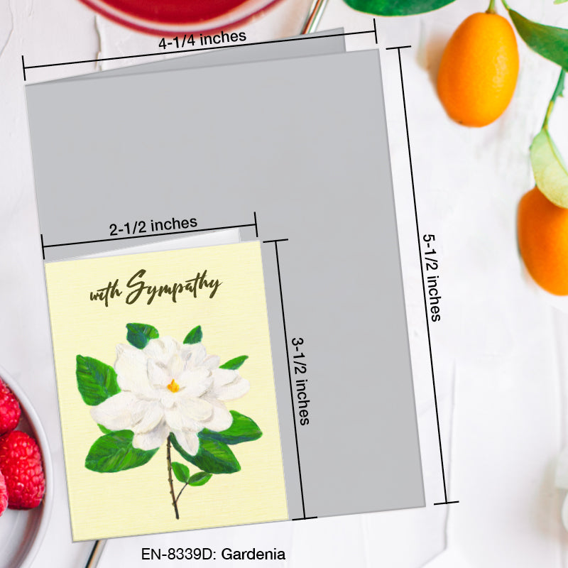 Gardenia, Greeting Card (8339D), Enclosure, www.printedcanvas.com
