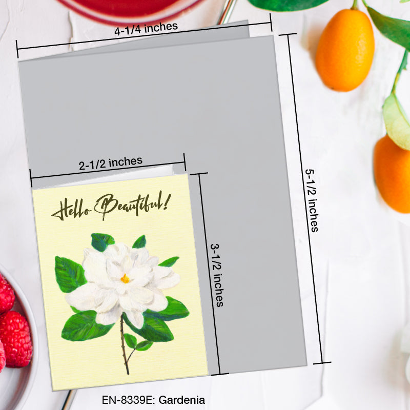 Gardenia, Greeting Card (8339E), Enclosure, www.printedcanvas.com
