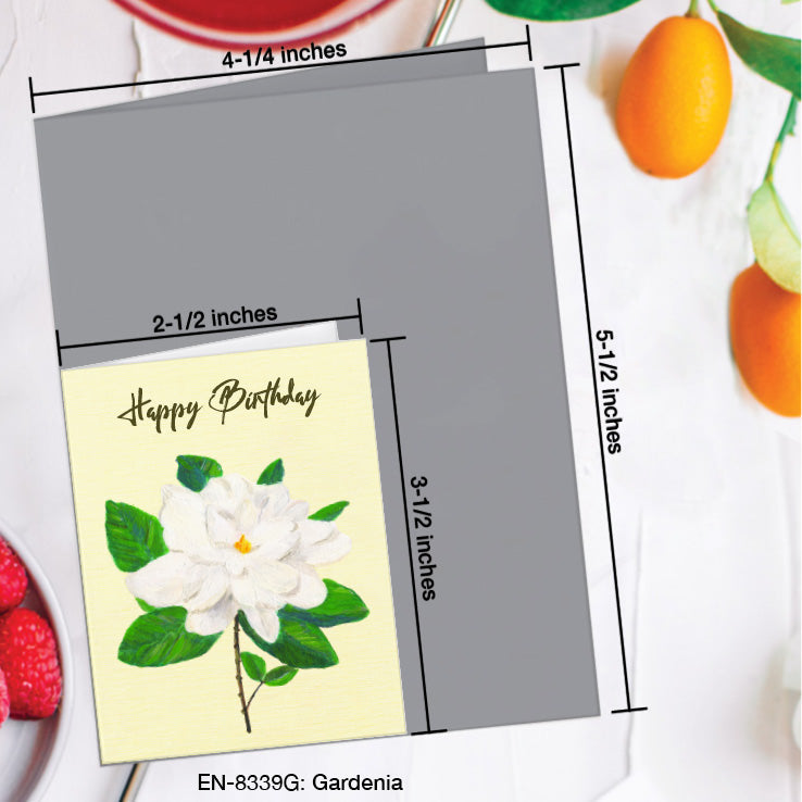 Gardenia, Greeting Card (8339G), Enclosure, www.printedcanvas.com