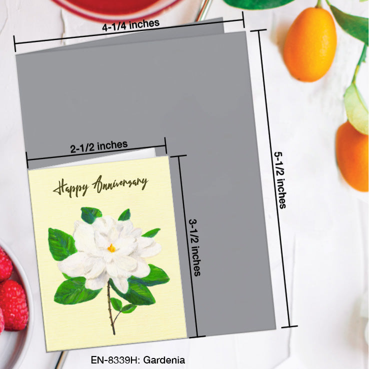 Gardenia, Greeting Card (8339H), Enclosure, www.printedcanvas.com