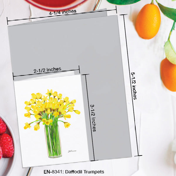 Daffodil Trumpets, Greeting Card (8341A), Enclosure Card, www.printedcanvas.com