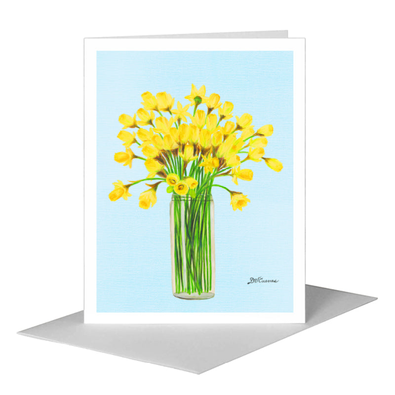 Daffodil Trumpets, Greeting Card (#8341D) A2 Card Front, www.printedcanvas.com