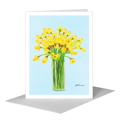 Daffodil Trumpets, Greeting Card (#8341D) A2 Card Front, www.printedcanvas.com