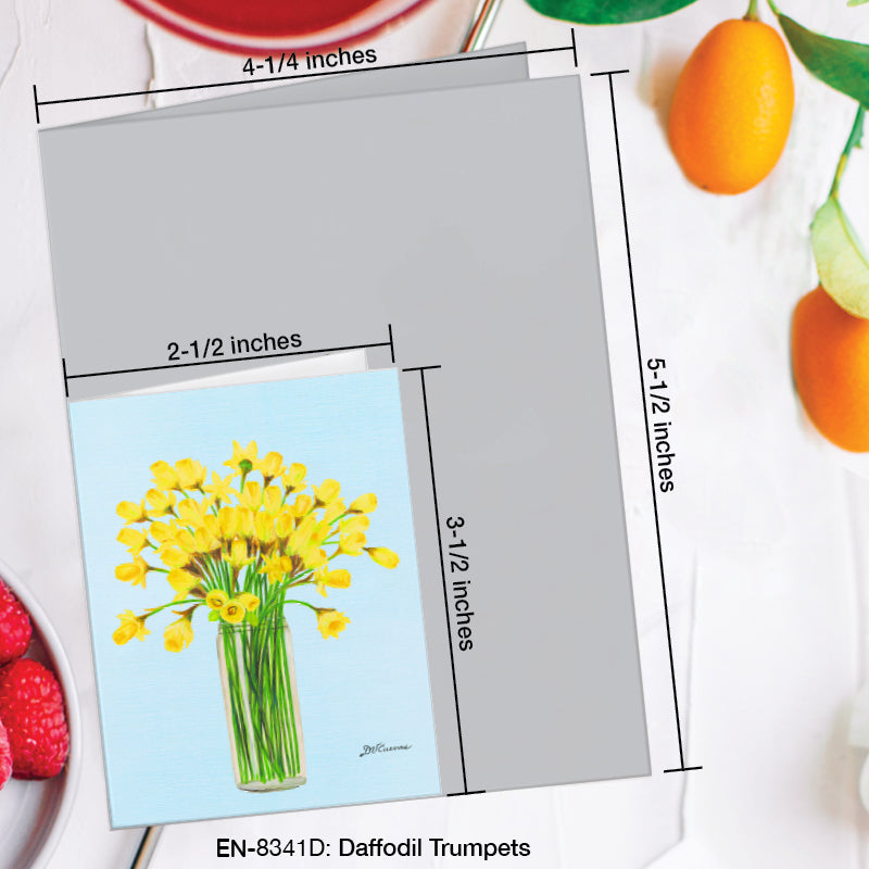 Daffodil Trumpets, Greeting Card (8341D), Enclosure Card, www.printedcanvas.com