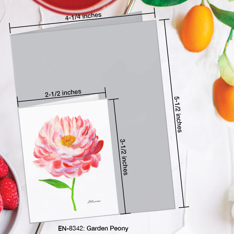 Garden Peony, Greeting Card (8342B), Enclosure Card, www.printedcanvas.com