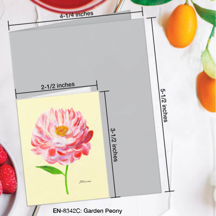 Garden Peony, Greeting Card (#8342C), Enclosure Card, www.printedcanvas.com