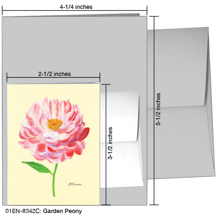 Garden Peony, Greeting Card (#8342C), Enclosure Card, www.printedcanvas.com