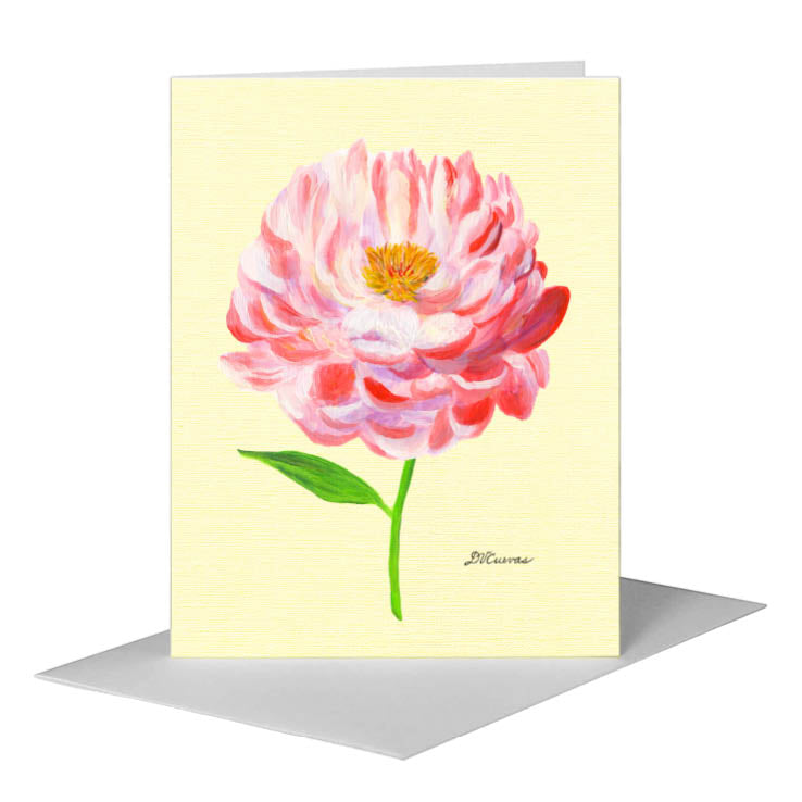Garden Peony, Greeting Card (#8342C) A2 Card Front, www.printedcanvas.com