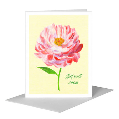 Garden Peony, Greeting Card (#8342G), A2 Card Front, www.printedcanvas.com