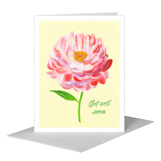 Garden Peony, Greeting Card (#8342G) A2 Card Front, www.printedcanvas.com