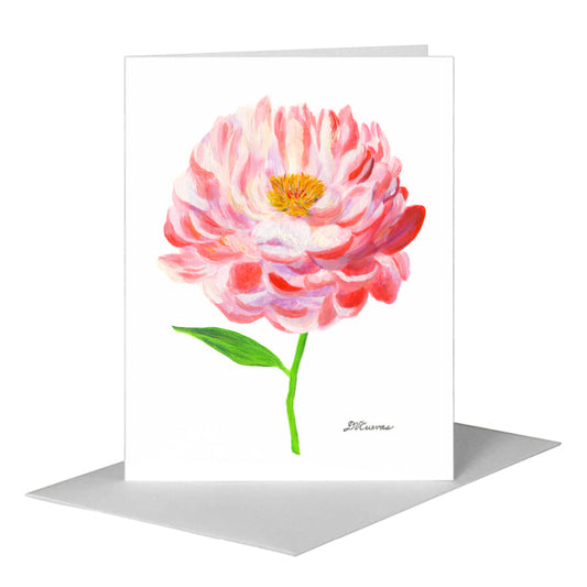 Garden Peony, Greeting Card (#8342B) A2 Card Front, www.printedcanvas.com