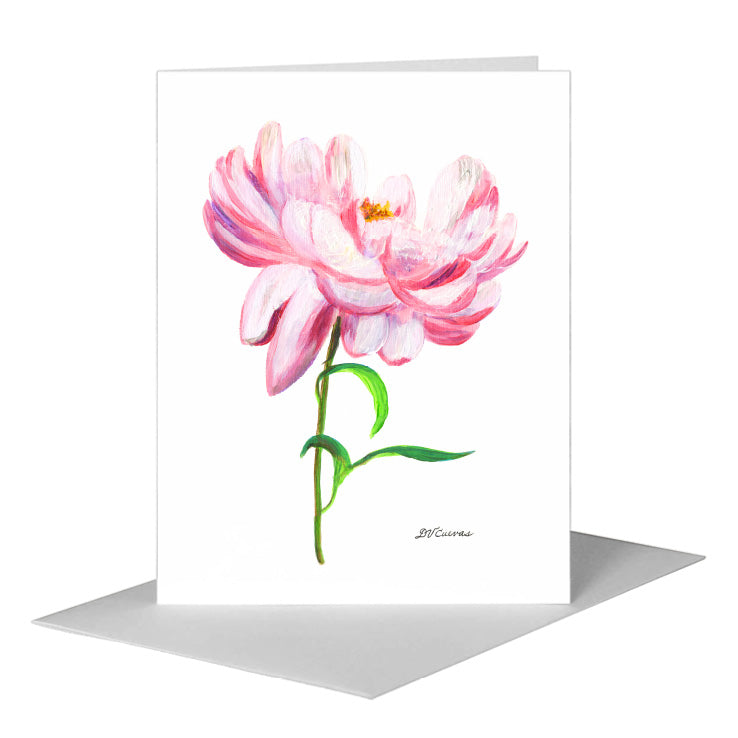 Peony Full Bloom, Greeting Card (#8343B) A2 Card Front, www.printedcanvas.com