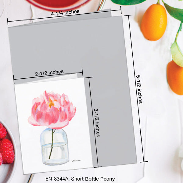 Short Bottle Peony, Greeting Card (8344A), Enclosure Card, www.printedcanvas.com