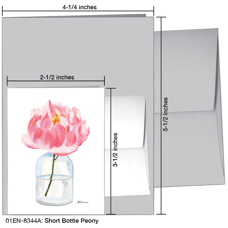 Short Bottle Peony, Greeting Card (8344A), Enclosure, printedcanvas.com