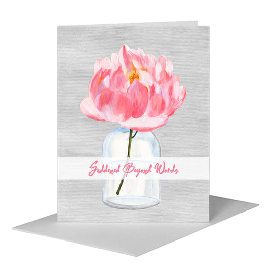 Short Bottle Peony, Greeting Card (#8344B) A2 Card Front, www.printedcanvas.com