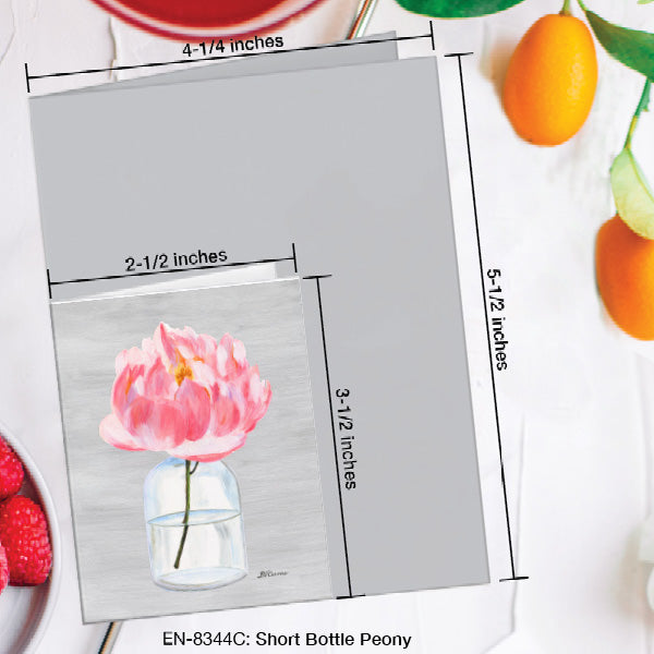 Short Bottle Peony, Greeting Card (8344C), Enclosure Card, www.printedcanvas.com
