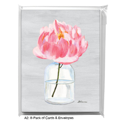 Short Bottle Peony, Greeting Card (8344C), A2 Card 8-Pack, www.printedcanvas.com