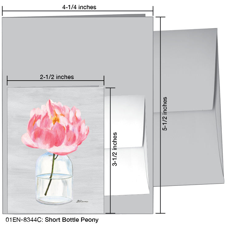 Short Bottle Peony, Greeting Card (8344C), Enclosure Card, www.printedcanvas.com