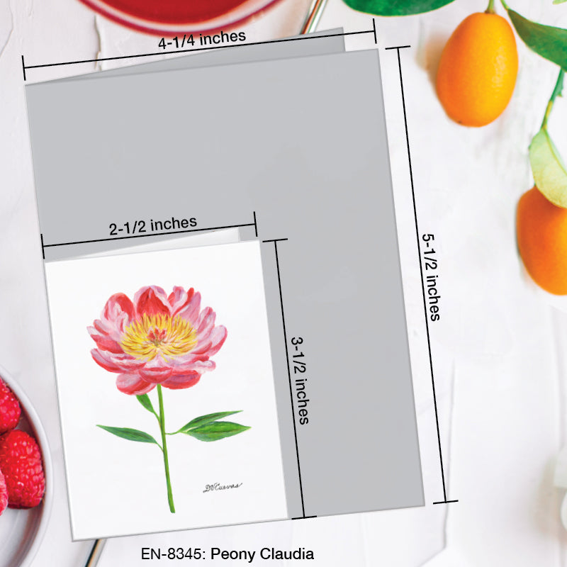 Peony Claudia, Greeting Card (8345A), Enclosure Card, www.printedcanvas.com