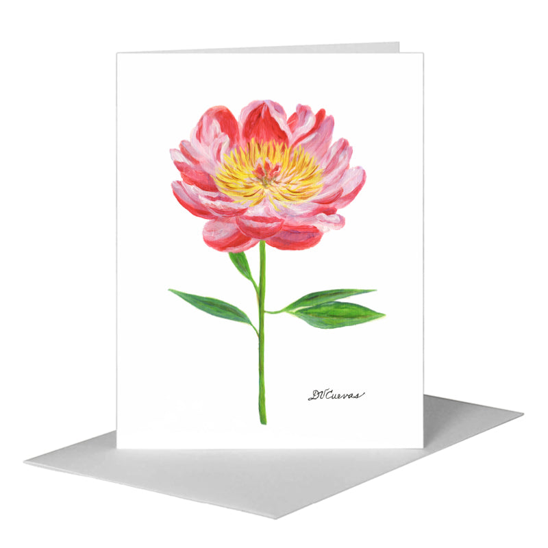 Peony Claudia, Greeting Card (#8345A) A2 Card Front, www.printedcanvas.com